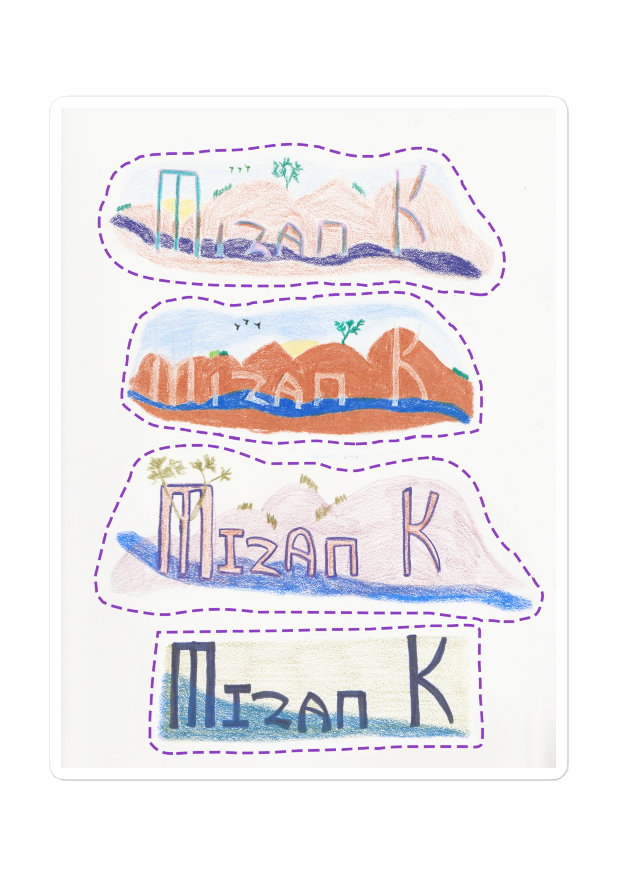 Mizan K Doodle Cut-outs Sticker sheet B