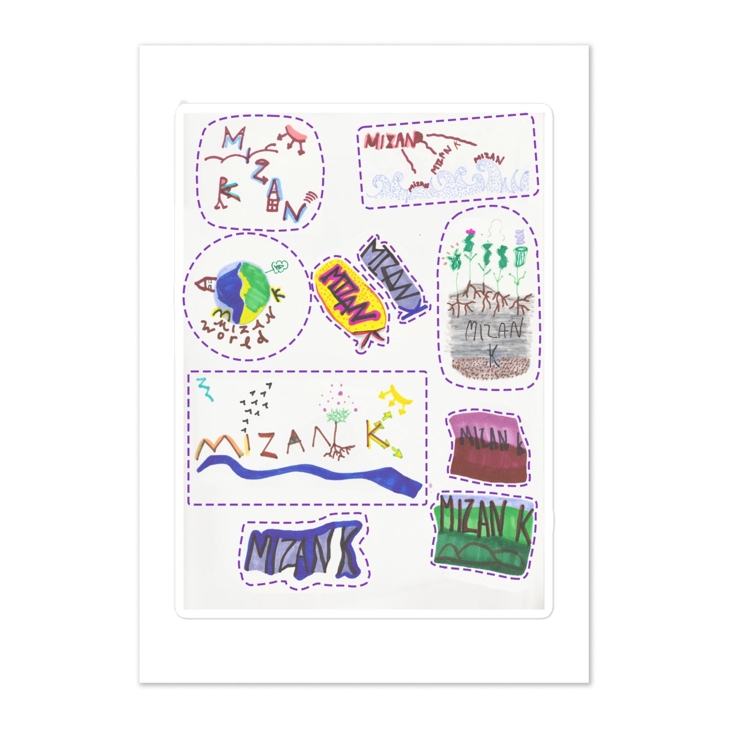Mizan K Doodle Cut-outs Sticker Sheet A