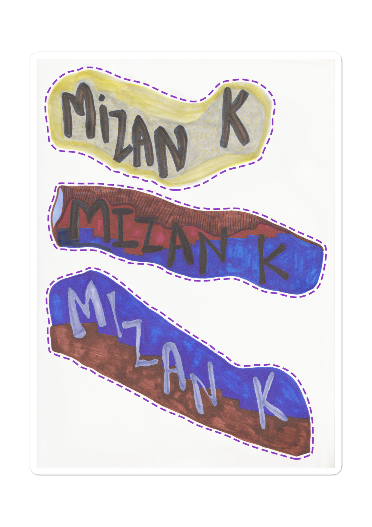 Mizan K Doodle Cut-outs Sticker Sheet C
